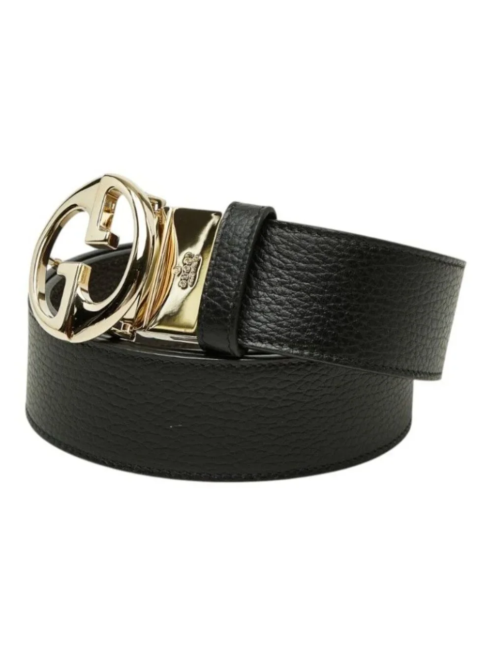 Gucci Interlocking Reversible Belt 75 30 Black Leather Metal